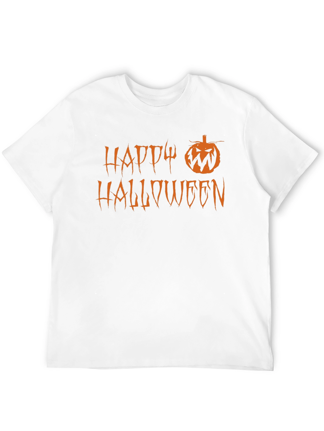 Black Happy Halloween T-Shirt - Pumpkin Design - Black Cotton Tee view 12