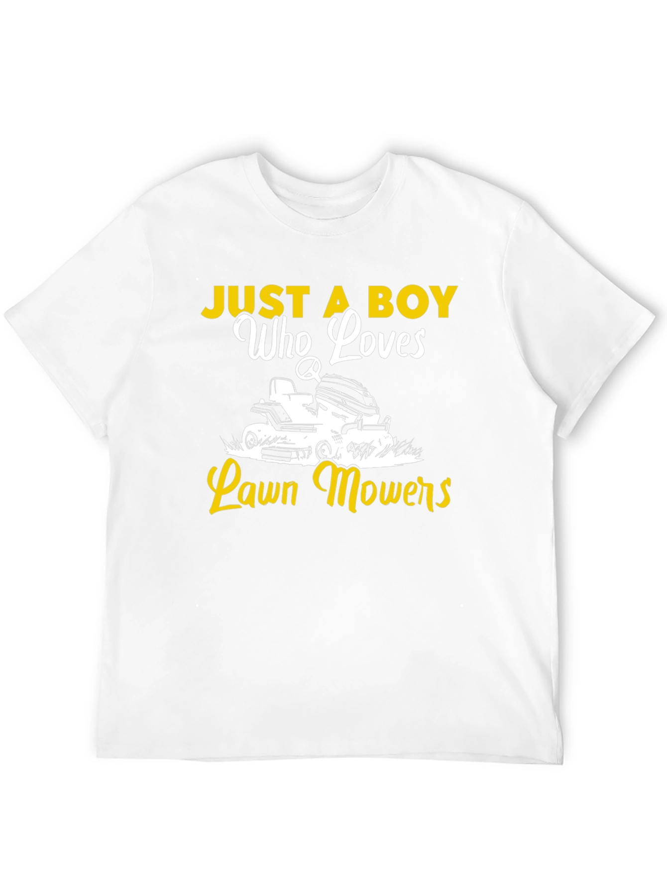 Black Just a Boy Who Loves Lawn Mowers Black Tee view 12