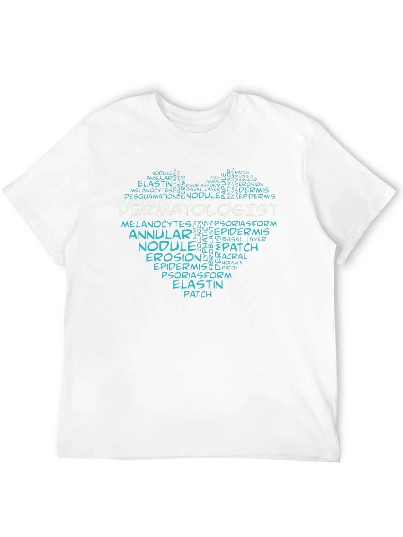 Black Dermatologist Word Cloud Heart T-Shirt view 12