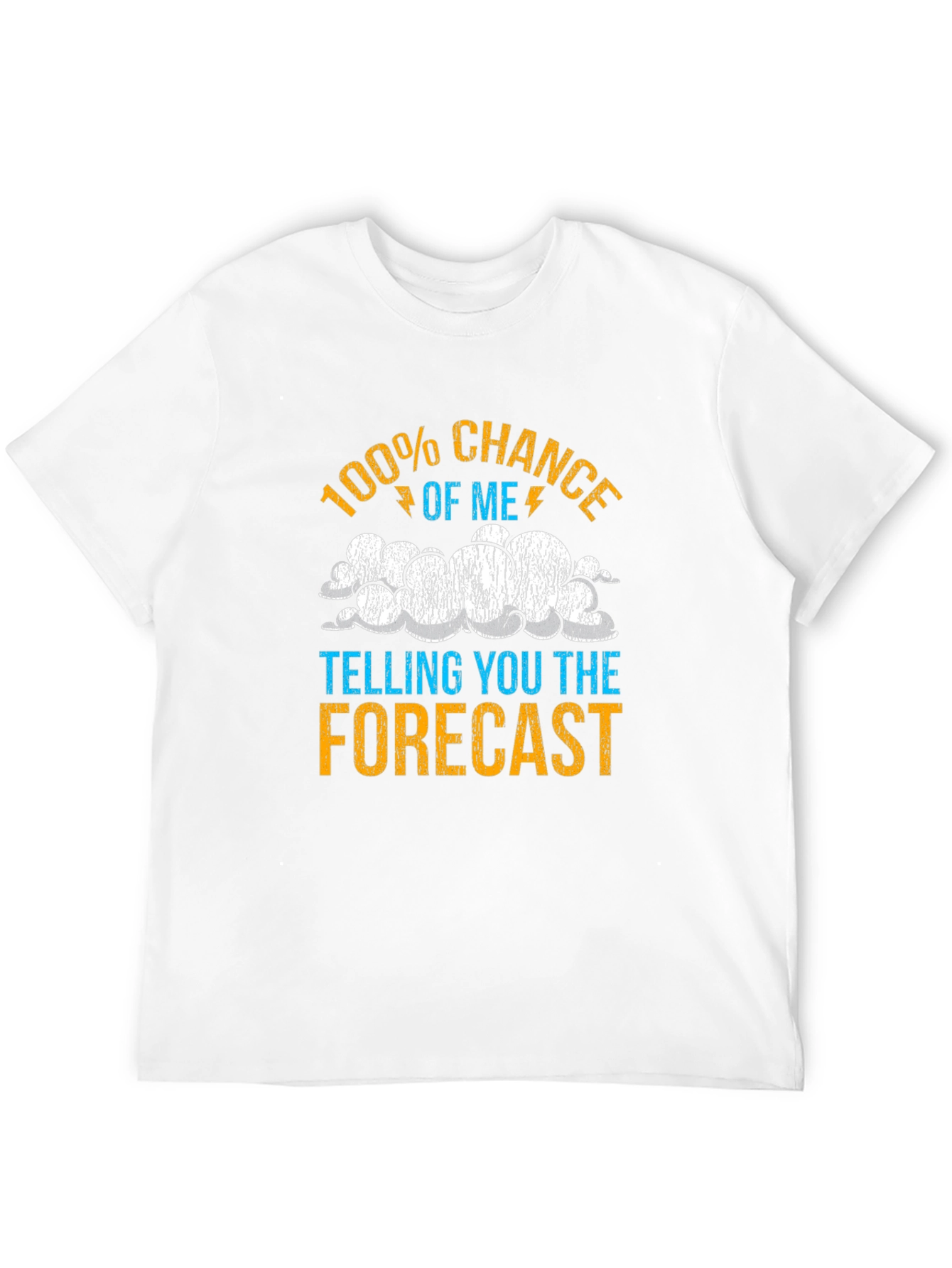 Black Funny Weather Forecast T-Shirt - 100% Chance Tee view 12