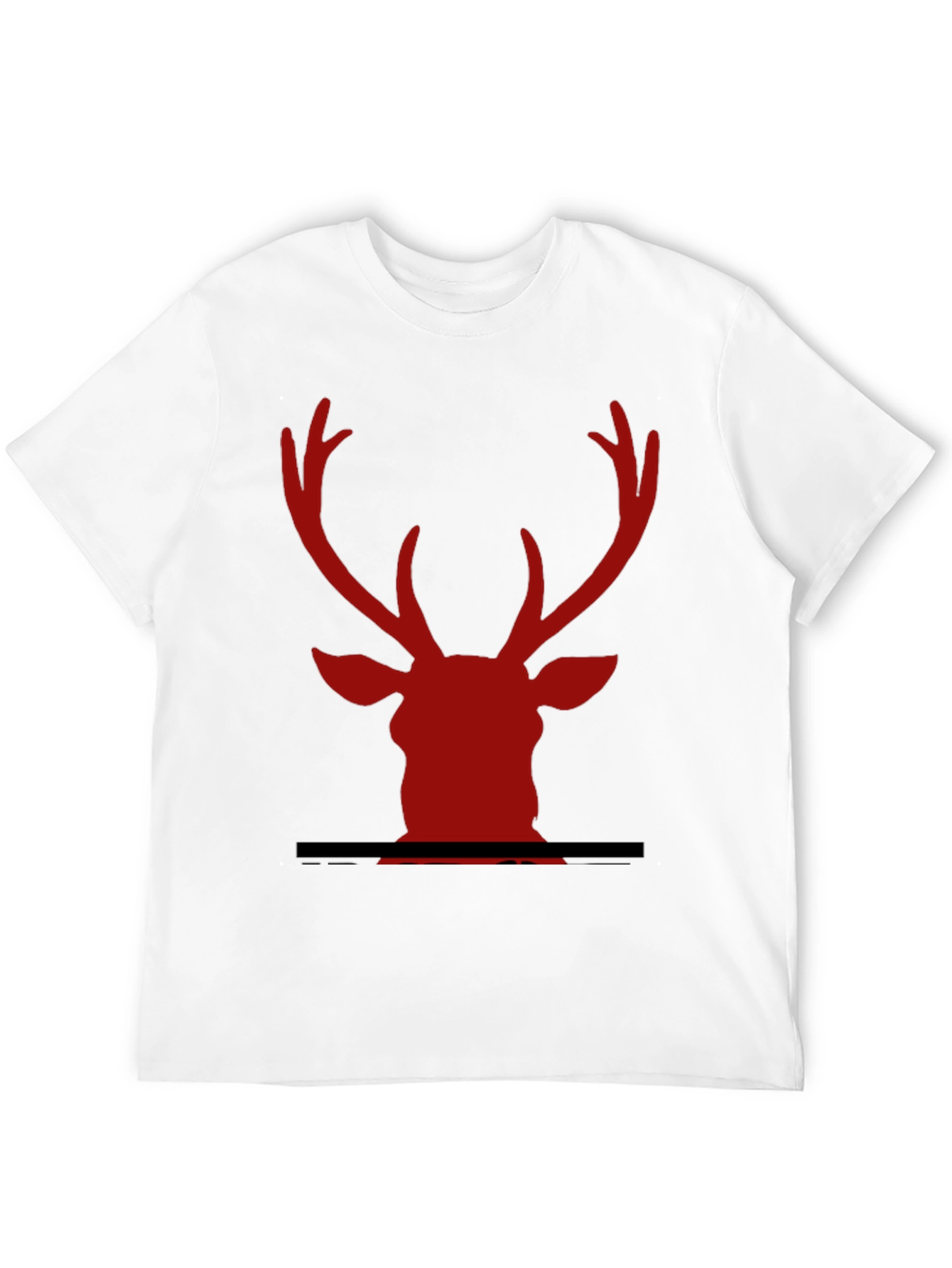Black Red Deer Head Graphic Black T-Shirt view 12