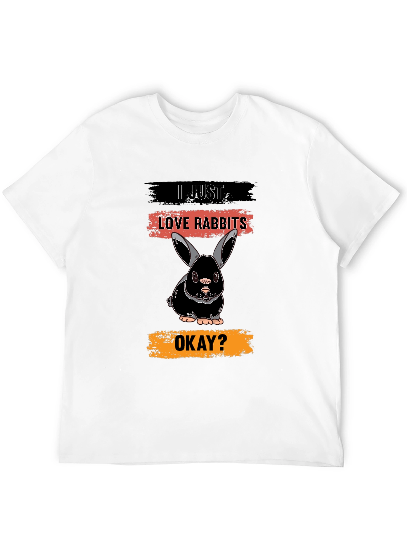 Black I Just Love Rabbits T-Shirt - Black view 12