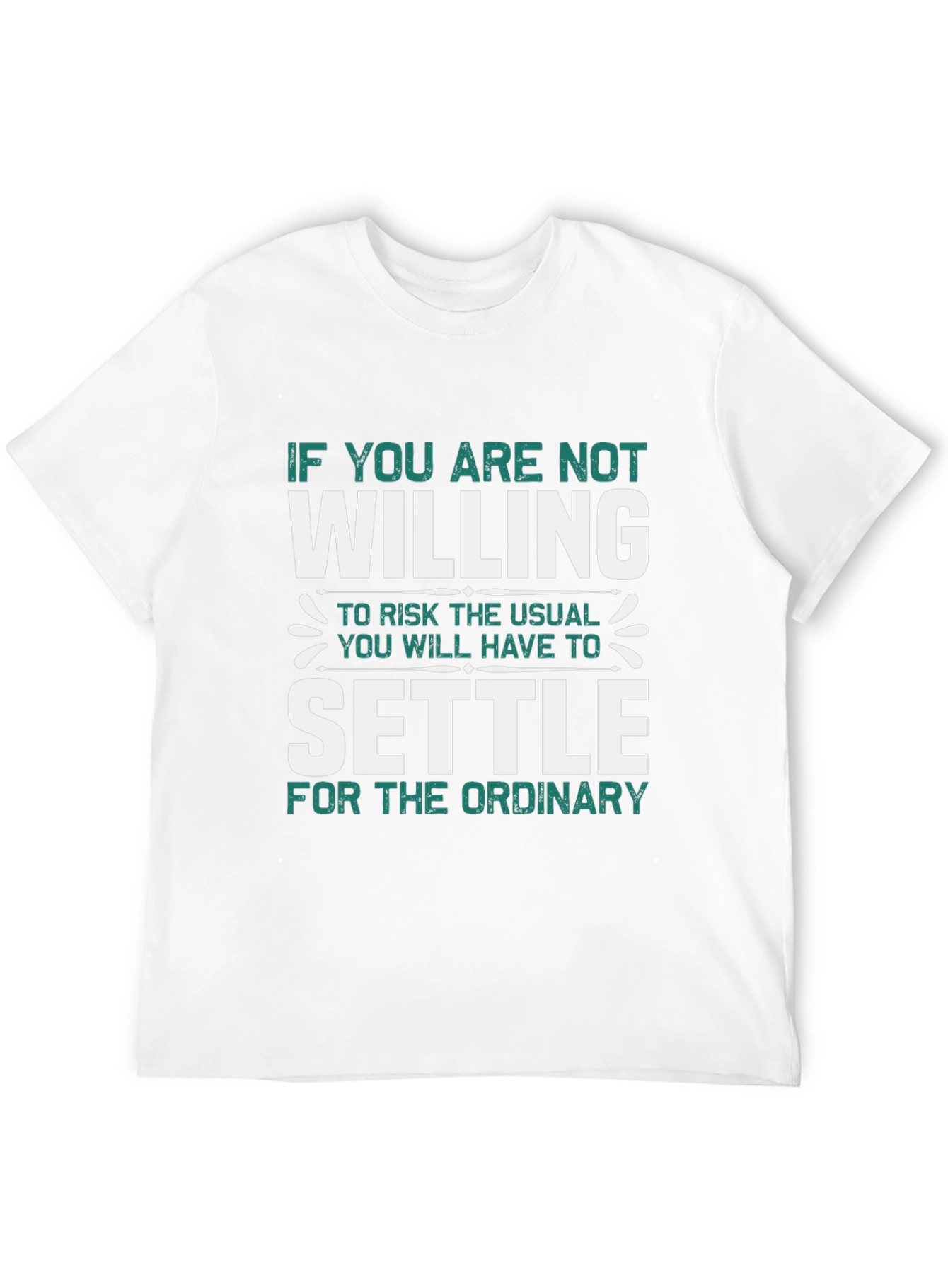 Black Motivational T-Shirt - Willing to Risk Settle view 12