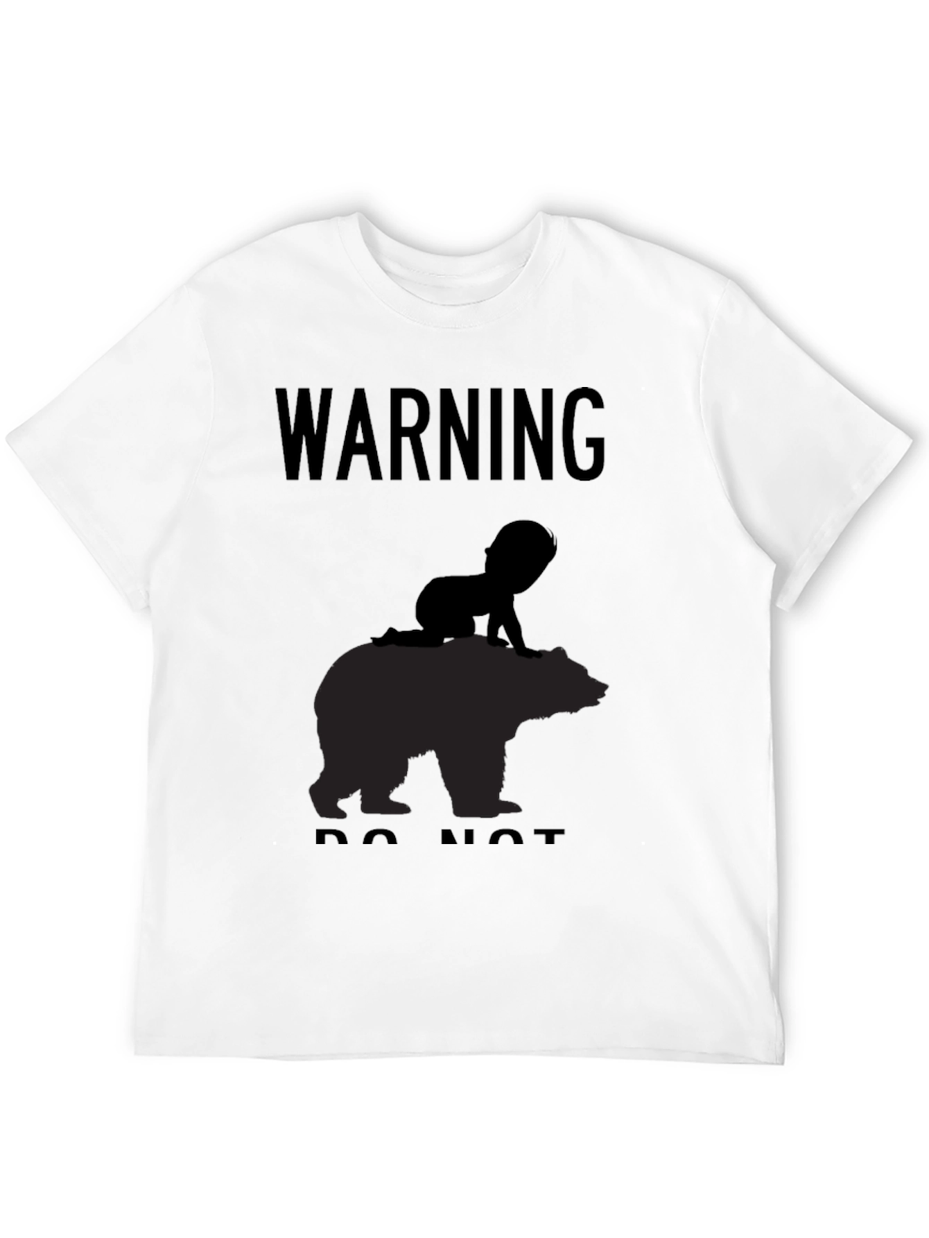 Black Warning Baby on Bear T-Shirt - Funny Novelty Tee view 12