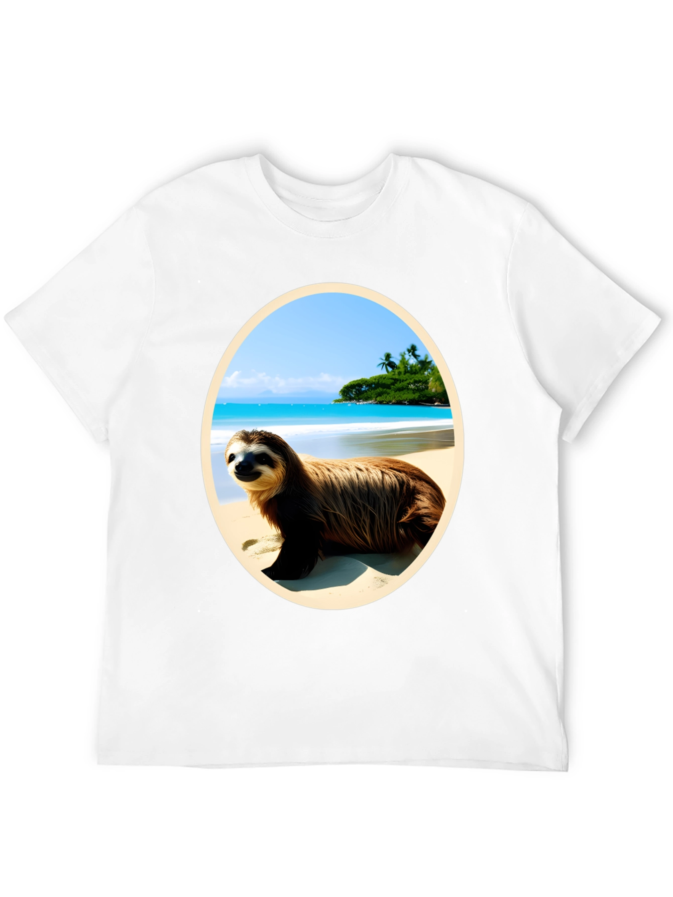 Black Sloth Beach T-Shirt view 12