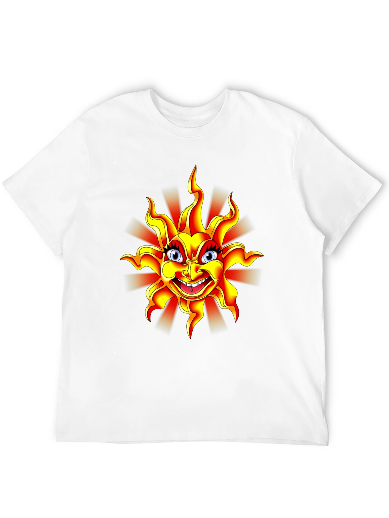 Black Cartoon Sun Graphic Black T-Shirt view 12