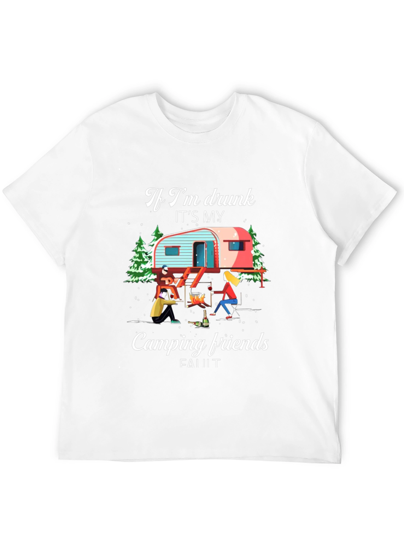 Black Funny Camping Friends Graphic Tee view 12