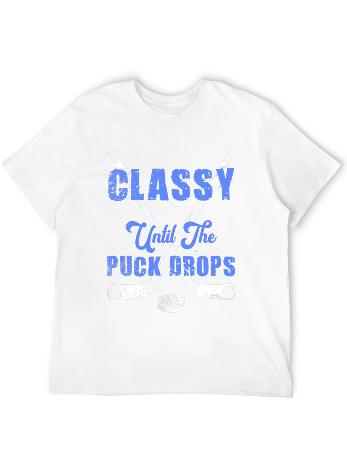 Black Classy Until The Puck Drops Hockey T-Shirt view 12