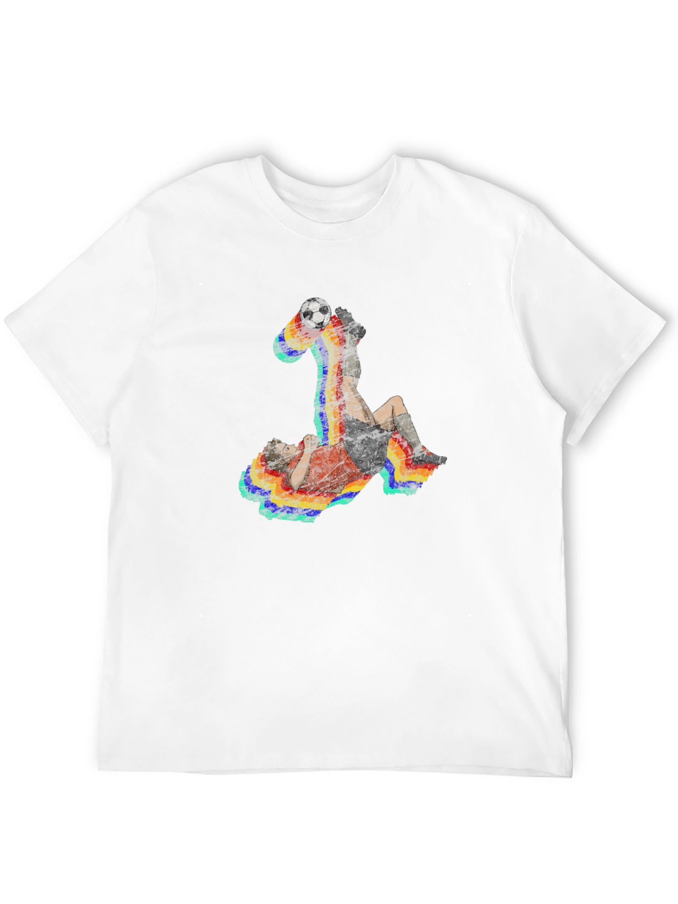 Black Retro Soccer Bicycle Kick Graphic Tee - Black view 12