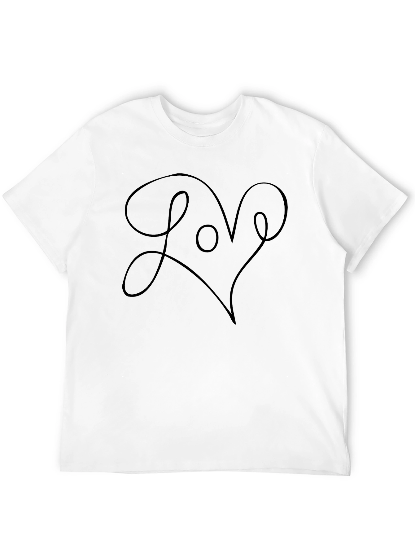 Black Love Heart Graphic Black T-Shirt view 12