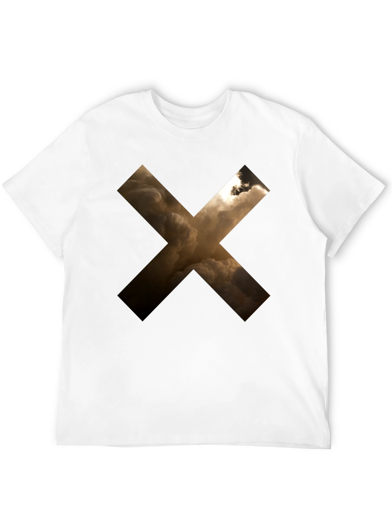 Black Abstract Cloud Cross Graphic Black T-Shirt view 12