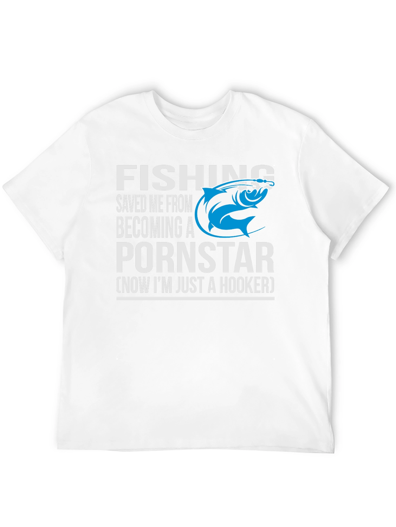 Black Fishing Saved Me Humor Graphic T-Shirt view 12
