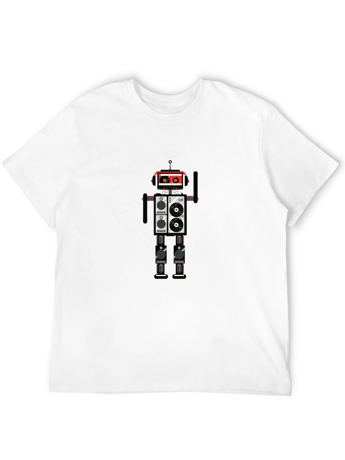Black Robot Graphic Black T-Shirt view 12