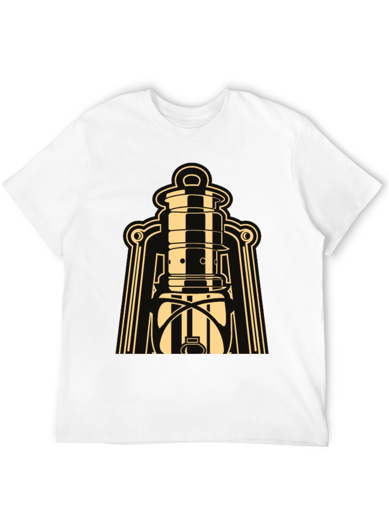 Black Vintage Lantern Graphic Tee - Retro Style view 12