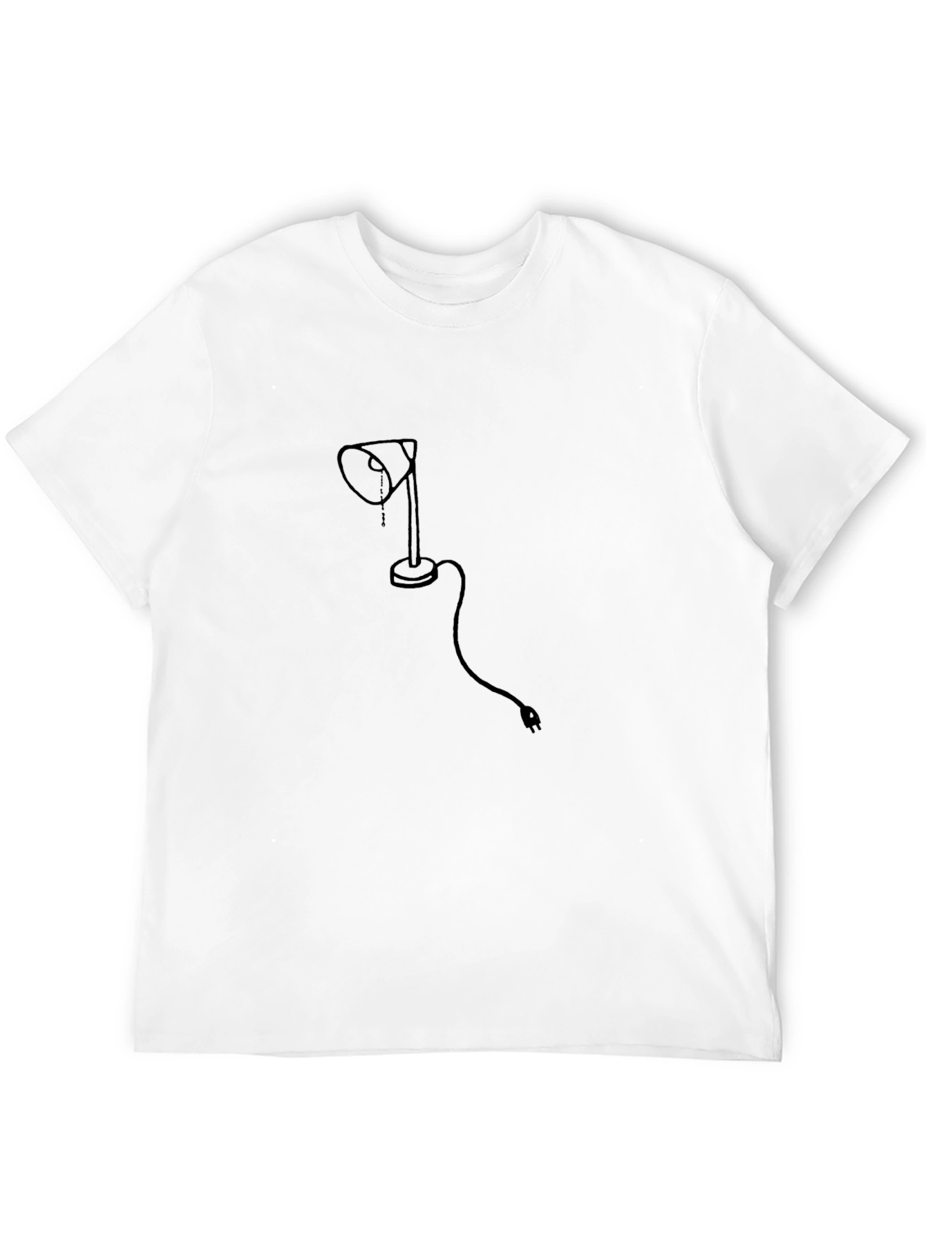 Black Minimalist Lamp Graphic Tee - Black Cotton T-Shirt view 12