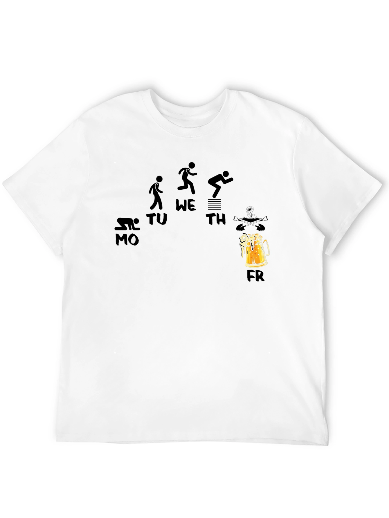 Black Funny Workout Beer Friday Black T-Shirt view 12