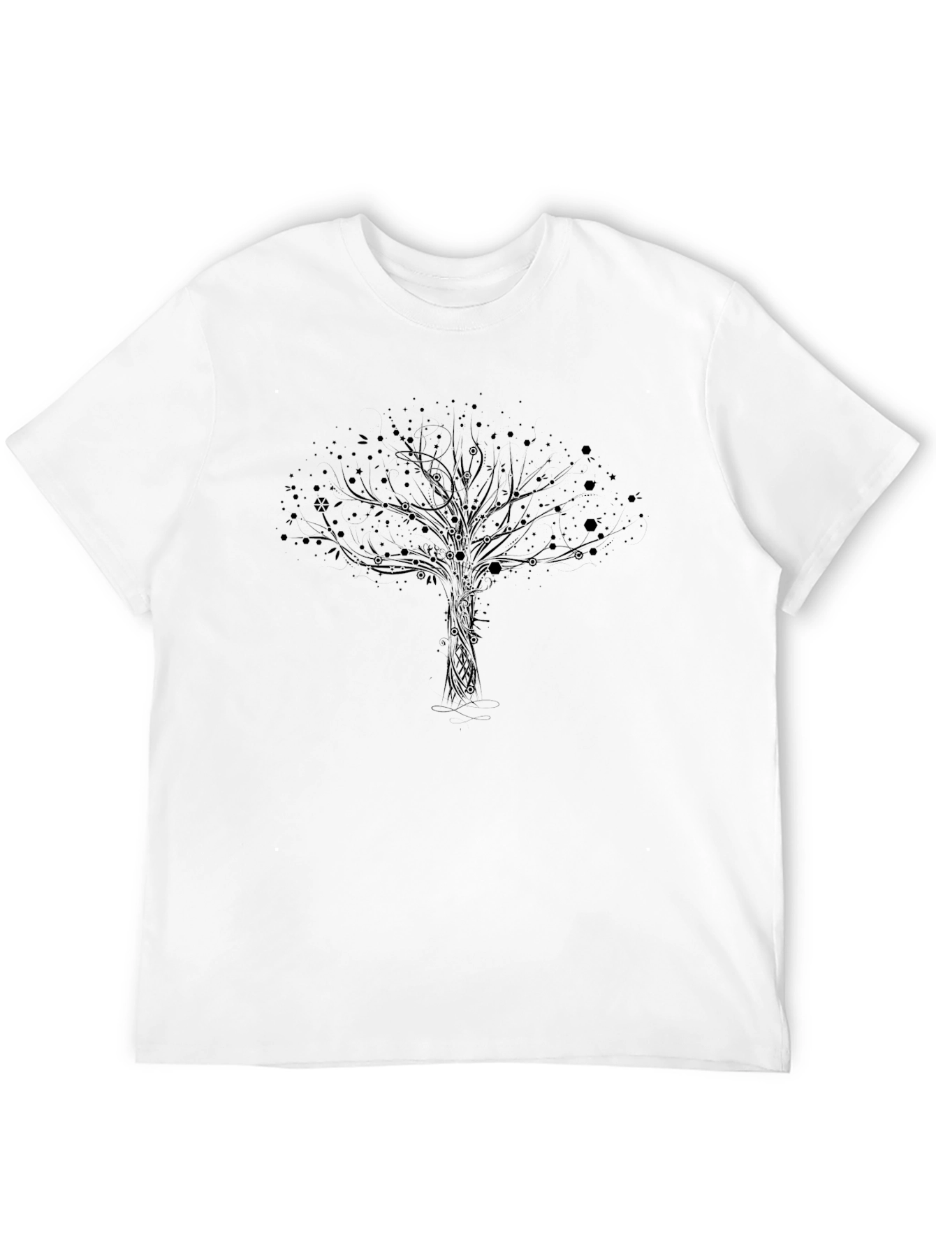 Black Black Tree Graphic Tee - Men's Casual Short Sleeve Shirt view 12