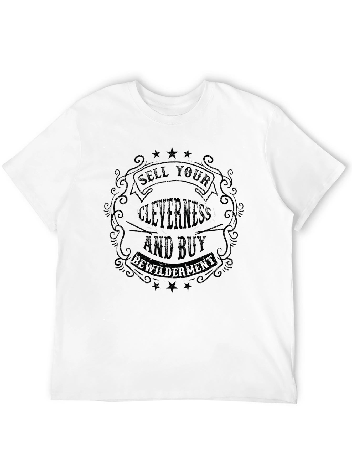 Black Sell Your Cleverness T-Shirt - Bewilderment Tee view 12