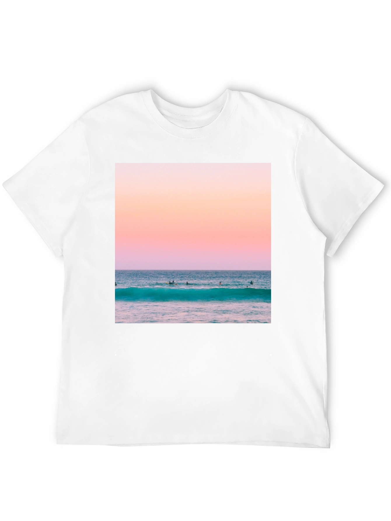Black Sunset Ocean Wave Graphic T-Shirt view 12