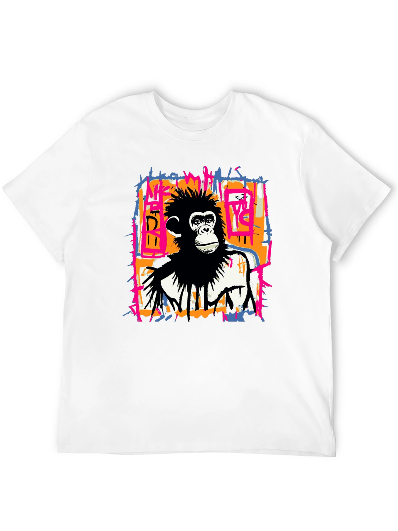 Black Abstract Monkey Graphic Tee - Black view 12