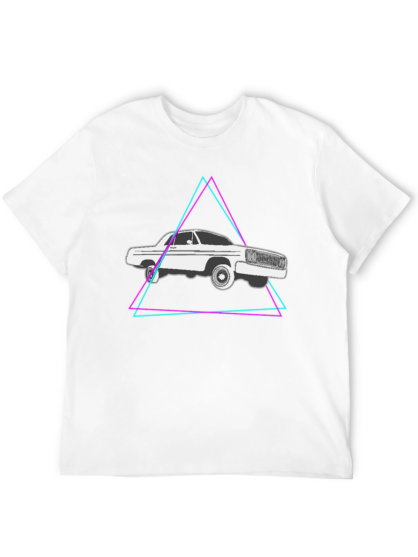 Black Retro Car Graphic Tee - Black Cotton Blend view 12