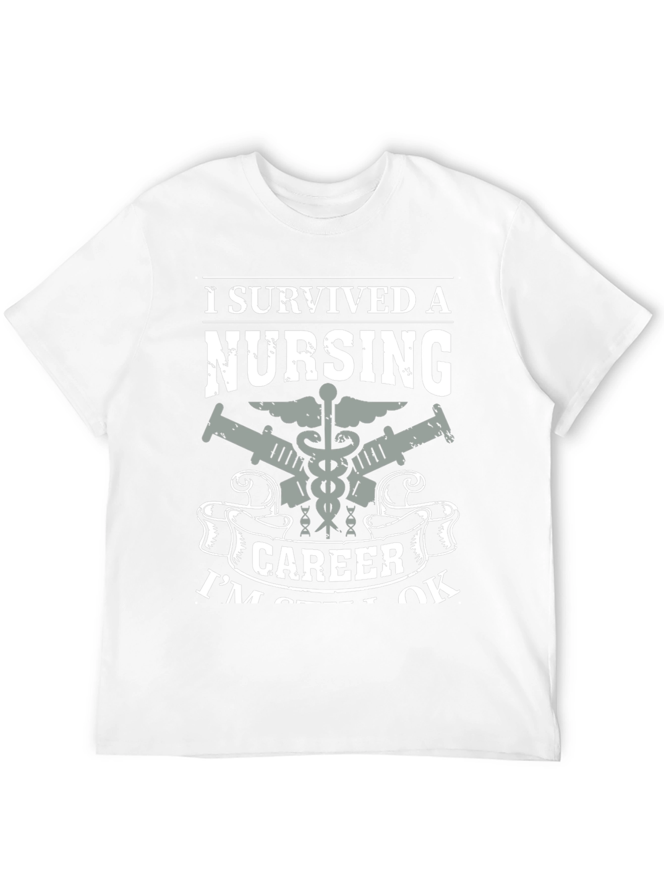 Black I Survived A Nursing Career Graphic T-Shirt view 12