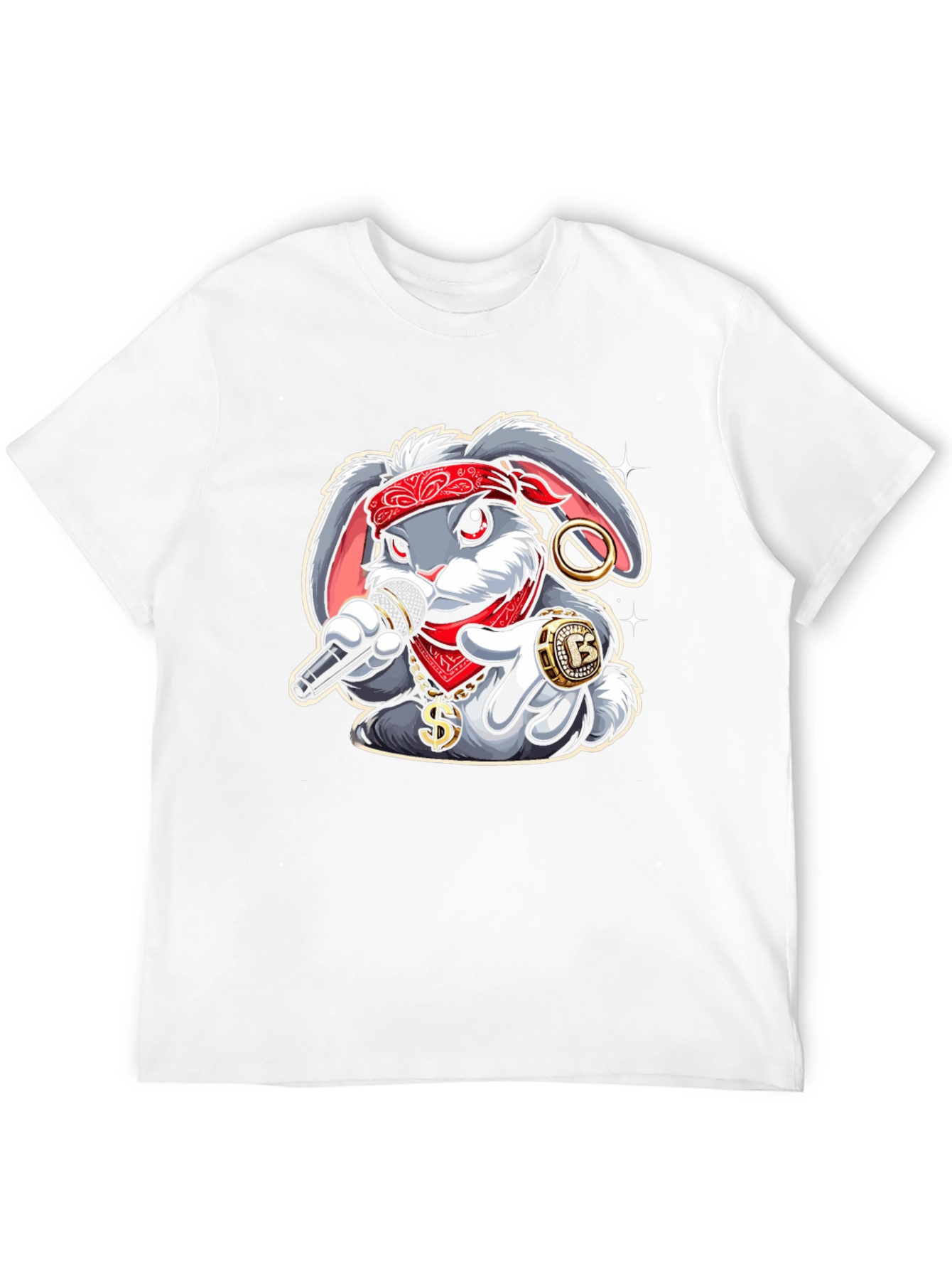 Black Rapper Rabbit Graphic Tee - Black view 12