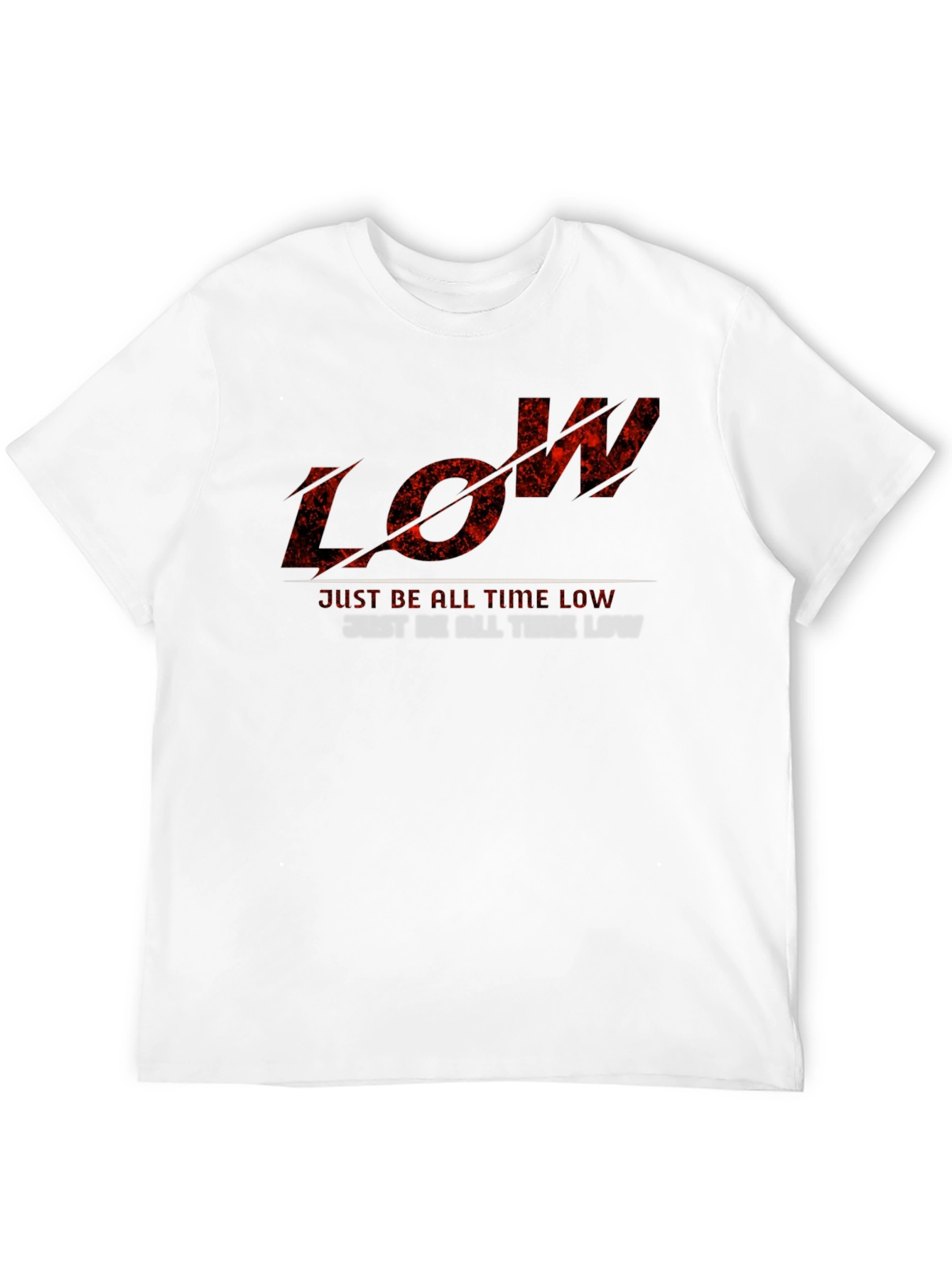 Black Men's Black T-Shirt with "LOW" Graphic Print view 12