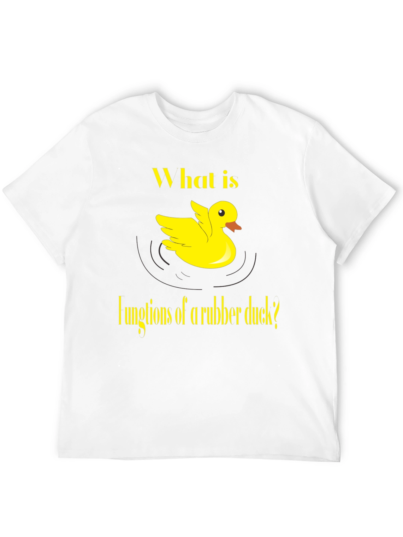 Black Rubber Duck Functions T-Shirt - Quirky Yellow Duck Design view 12
