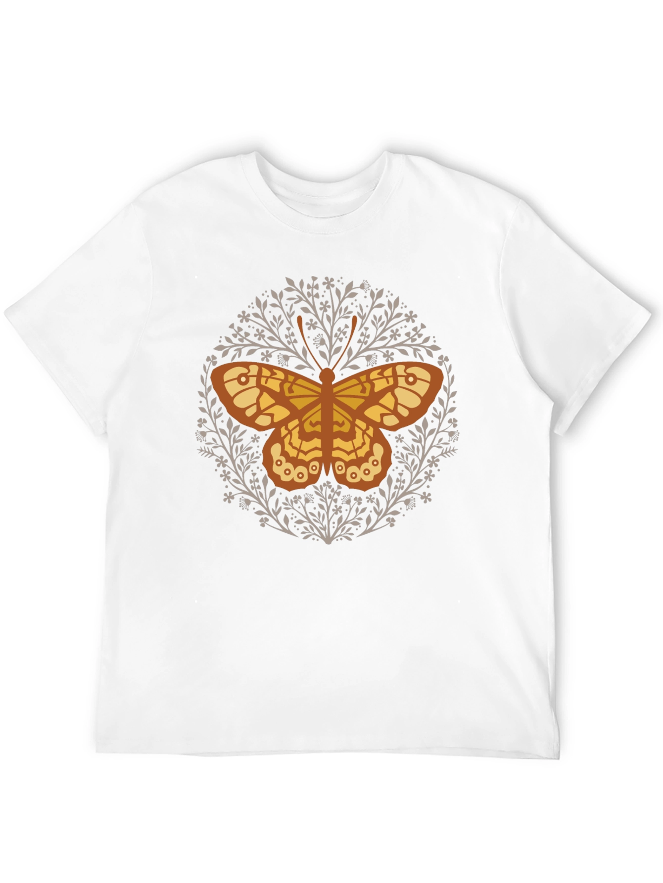 Black Butterfly Floral Graphic Tee - Black Cotton T-Shirt view 12