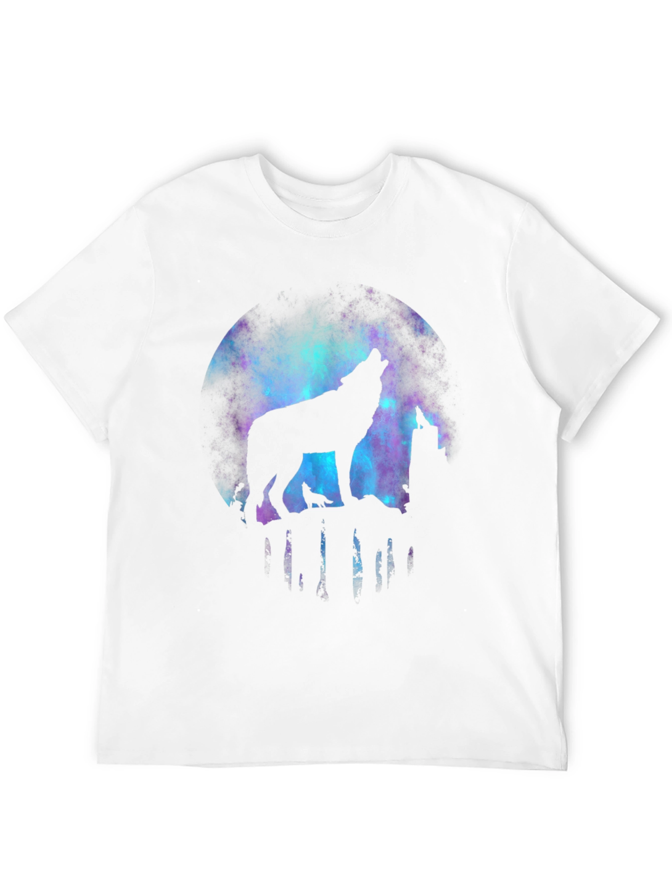 Black Wolf Howling Galaxy Graphic Tee - Black view 12