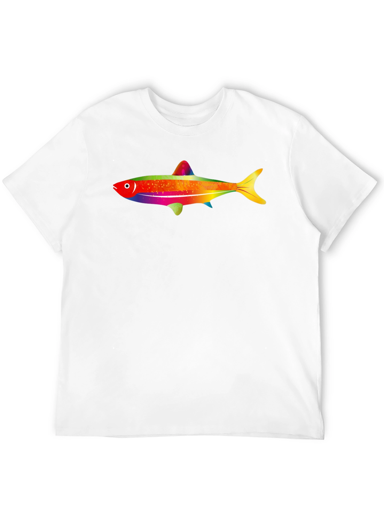 Black Rainbow Fish Graphic Tee - Men's Black T-Shirt view 12