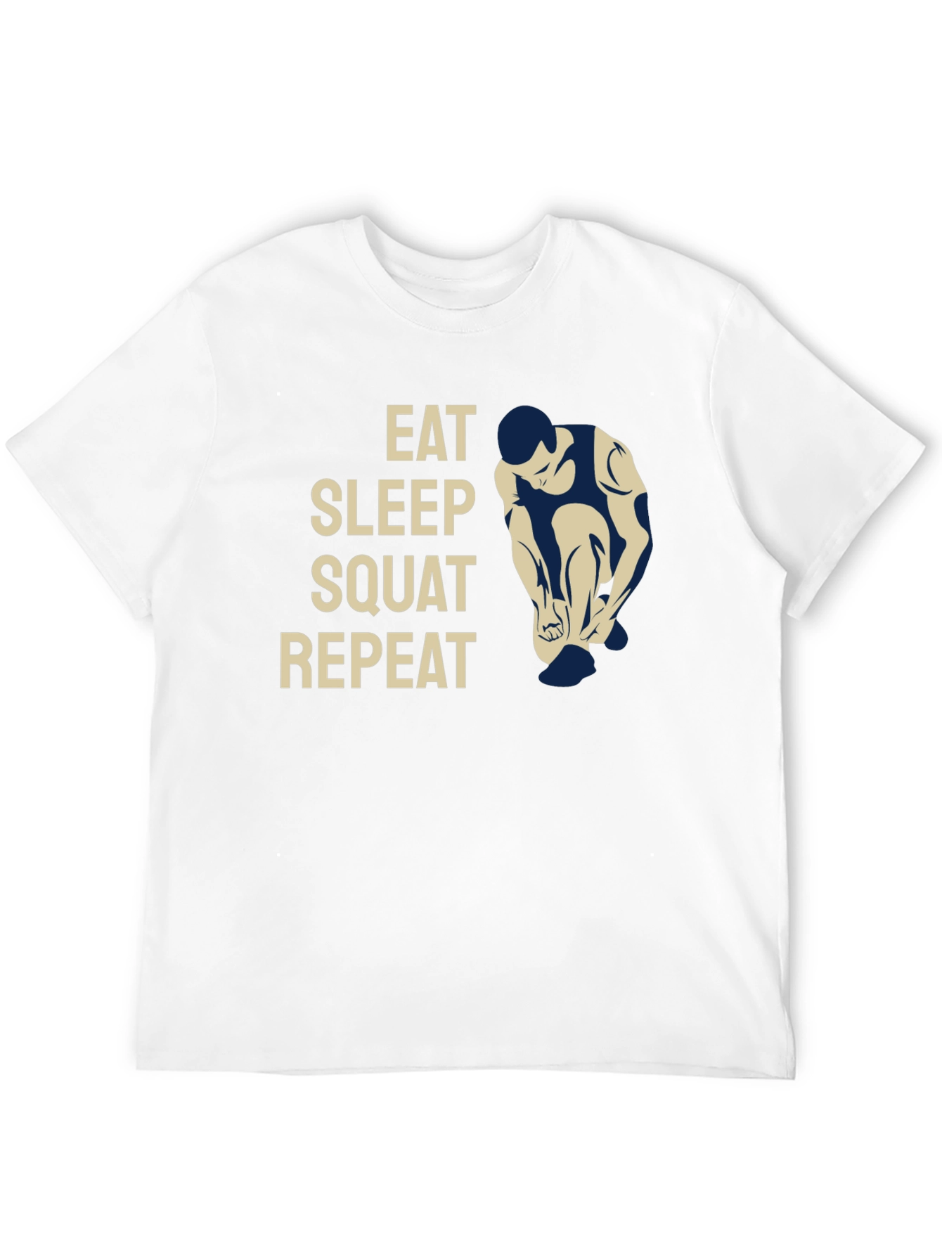 Black Eat Sleep Squat Repeat Gym Workout T-Shirt view 12