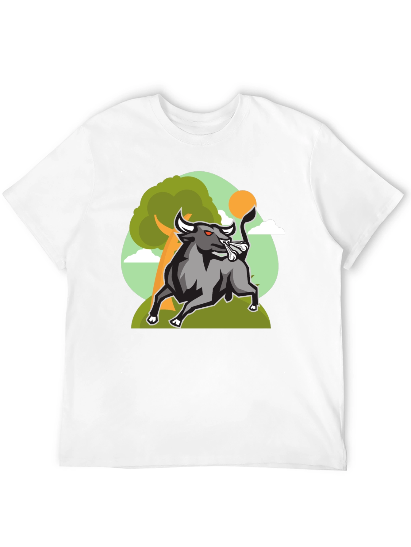 Black Bull Graphic Tee - Black Cotton Shirt view 12