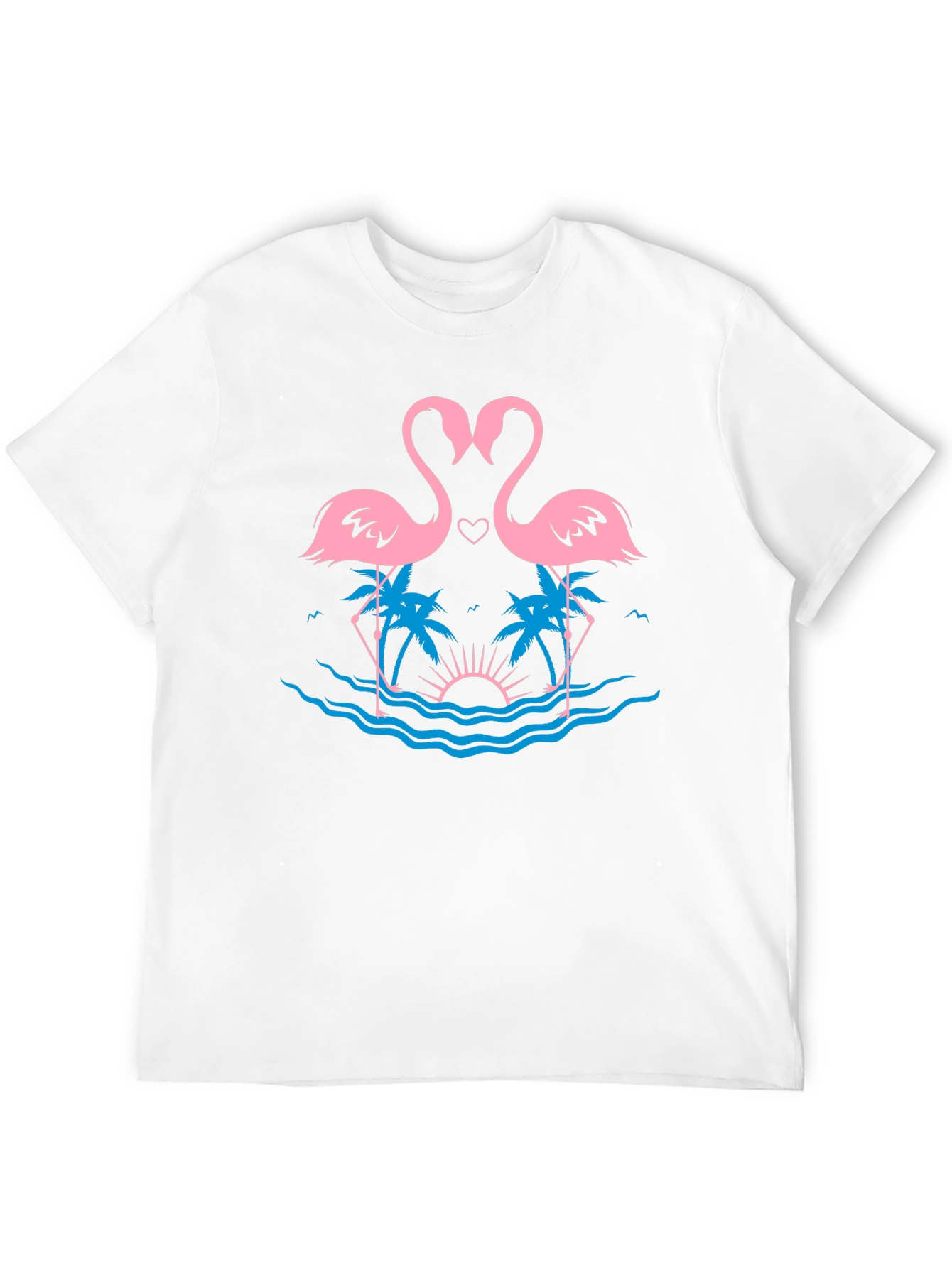Black Tropical Flamingo Love T-Shirt view 12