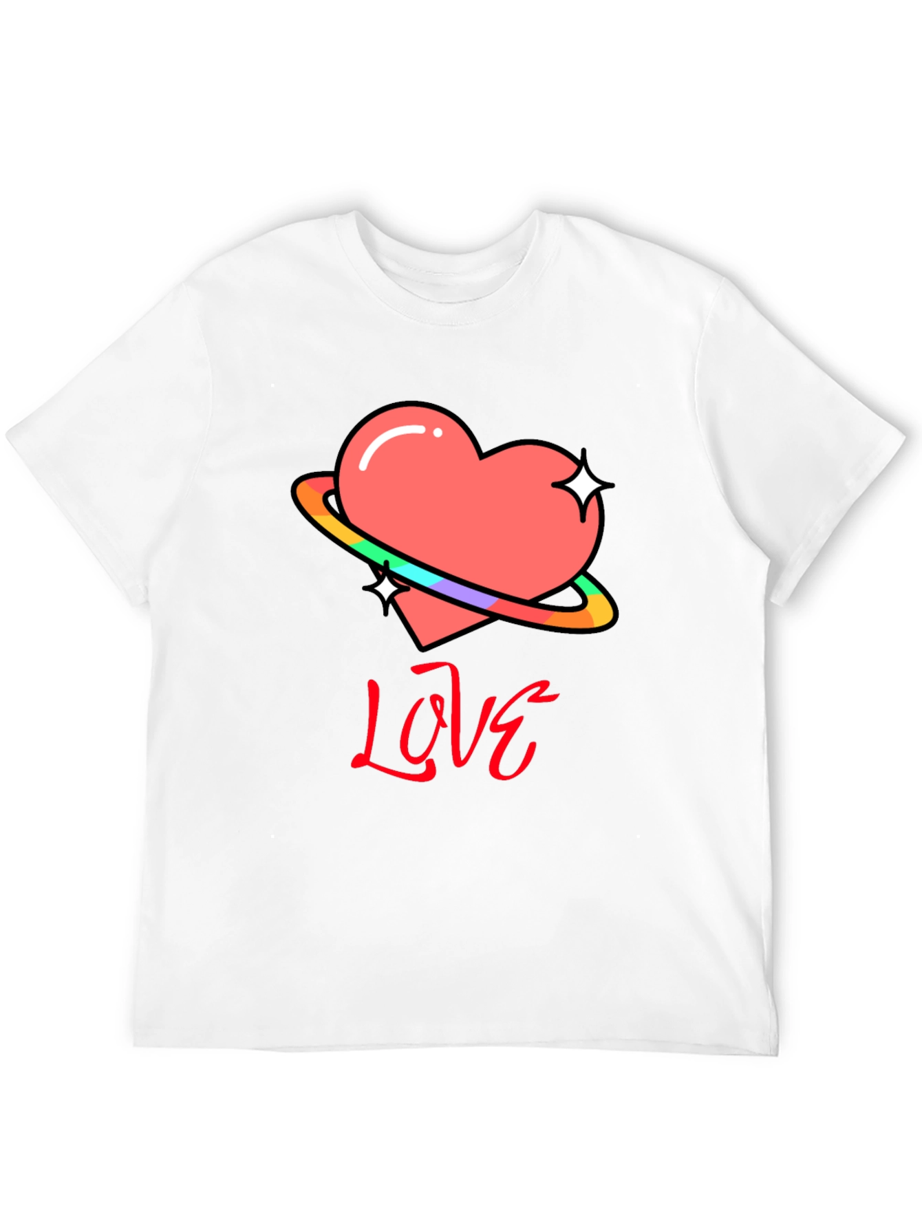 Black Love Heart Graphic T-Shirt - Black view 12