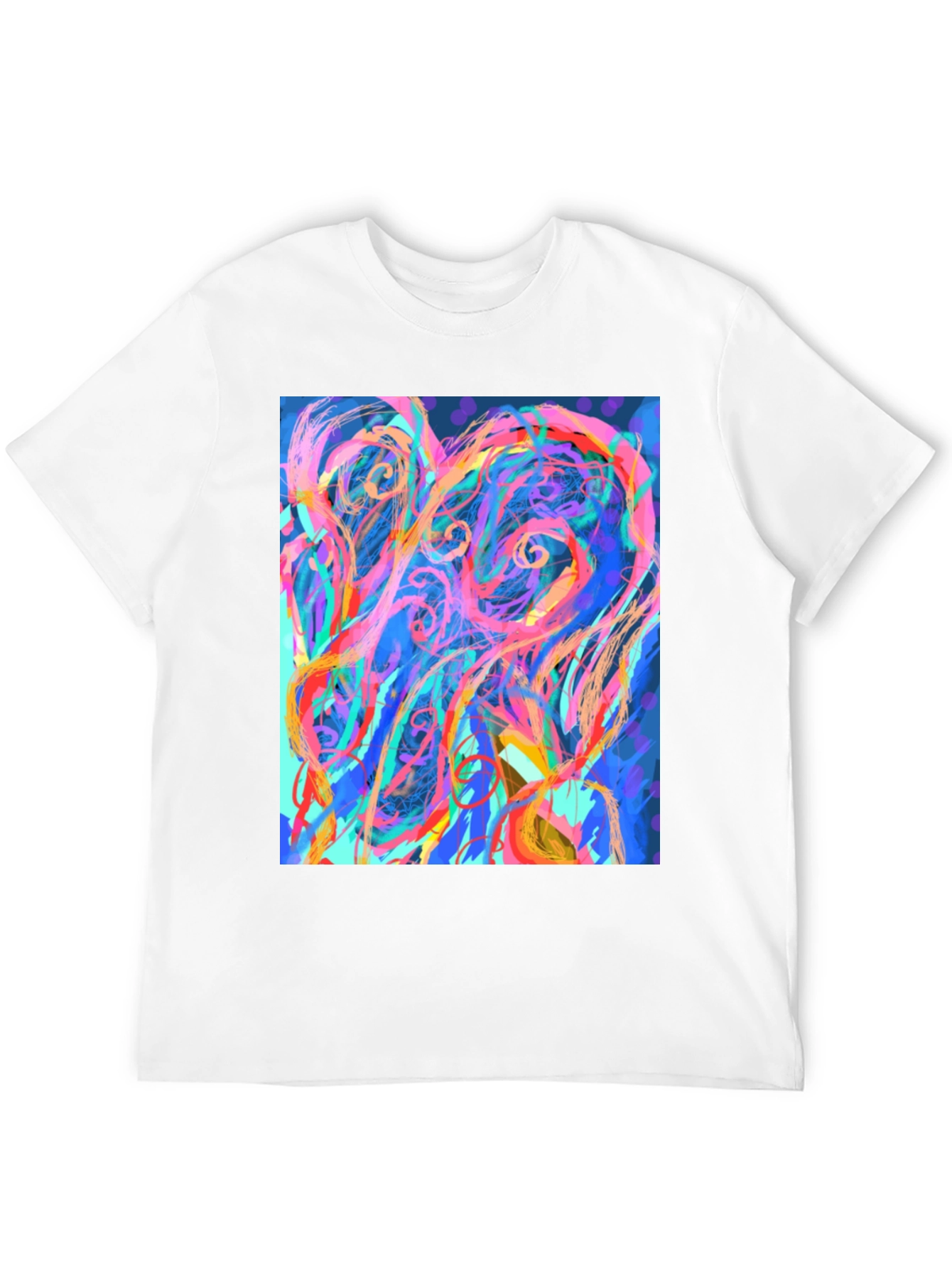 Black Abstract Art Graphic Print Black T-Shirt view 12