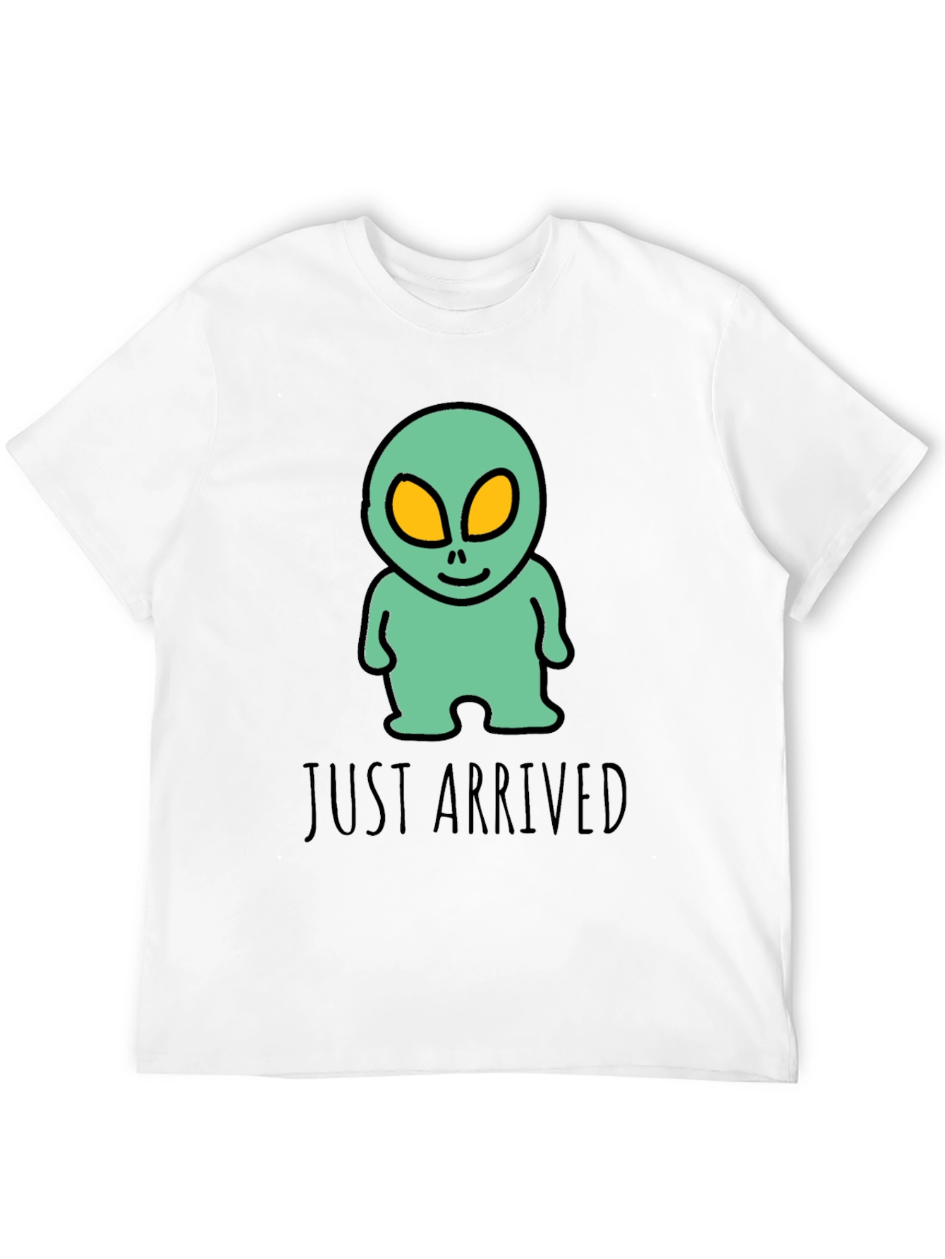 Black Just Arrived Alien Graphic Tee - Black Cotton T-Shirt view 12