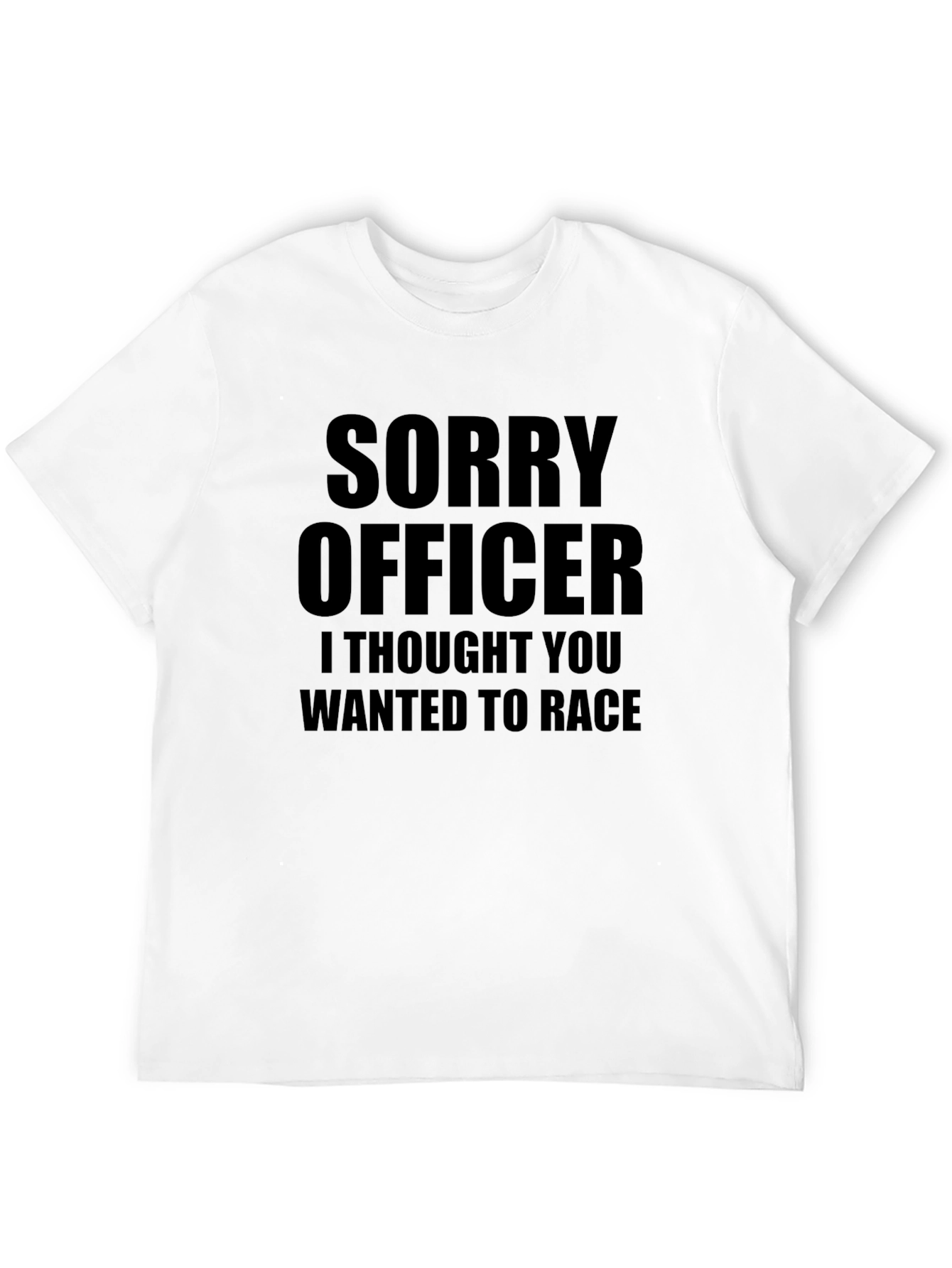 Black Funny "Sorry Officer" Graphic T-Shirt view 12