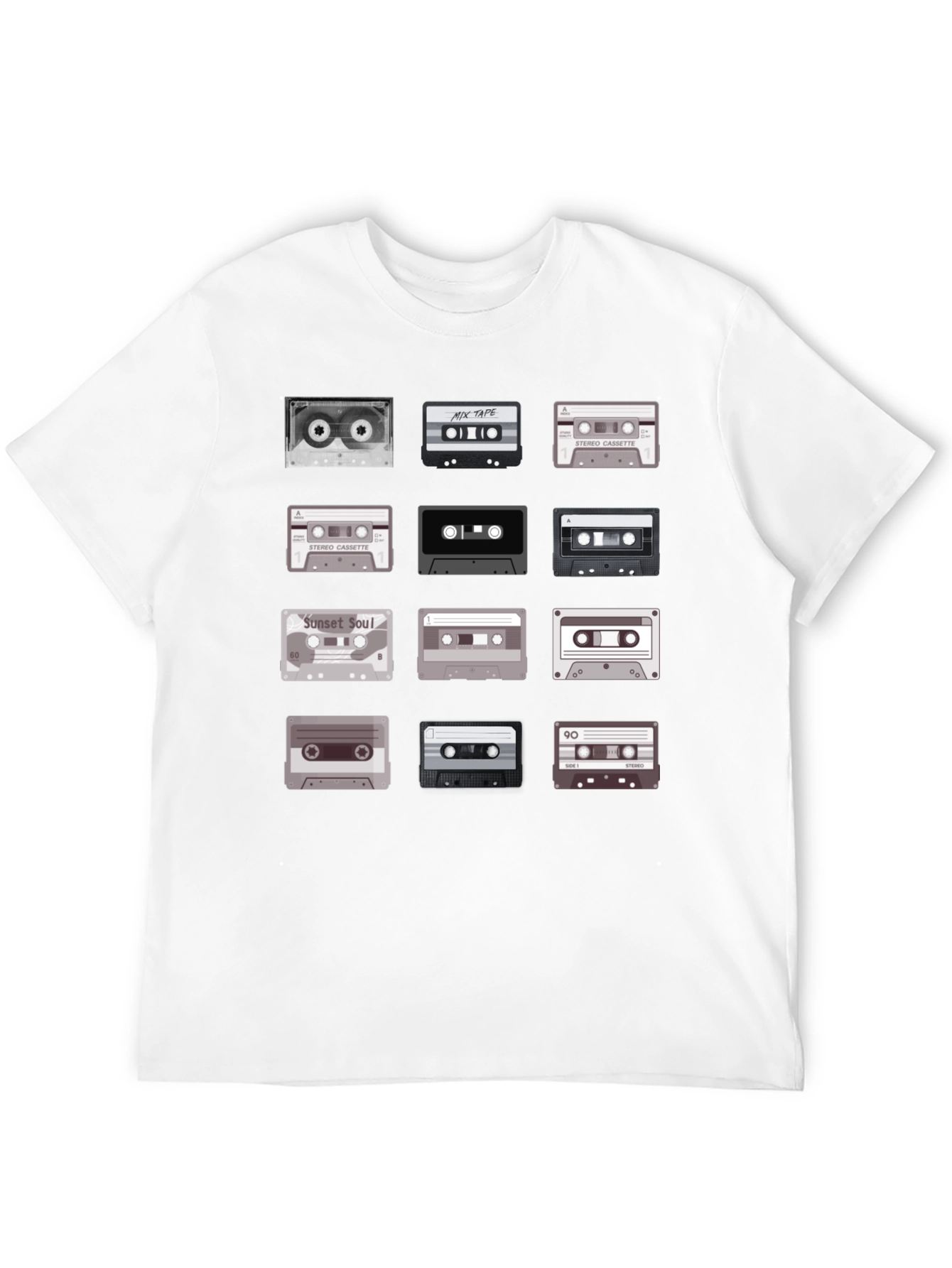 Black Retro Cassette Tape Graphic Tee - Music Lover T-Shirt view 12