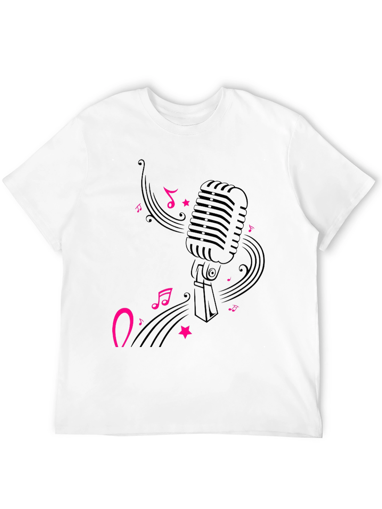 Black Retro Microphone Graphic Tee - Black view 12