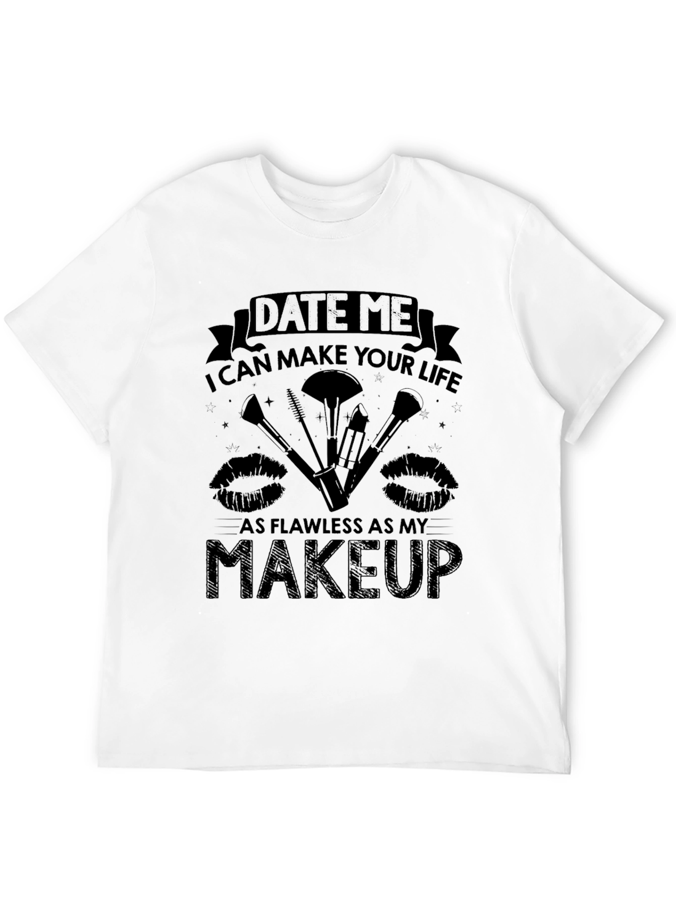Black Date Me Makeup T-Shirt - Flawless Life view 12
