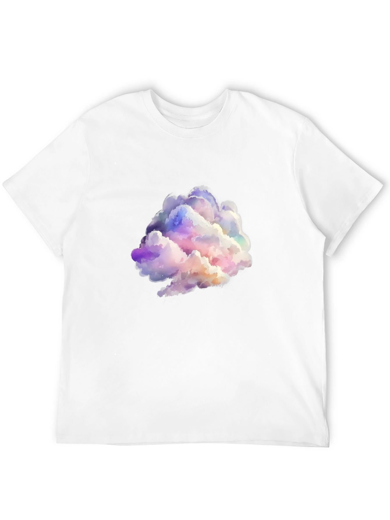 Black Colorful Cloud Graphic Black T-Shirt view 12