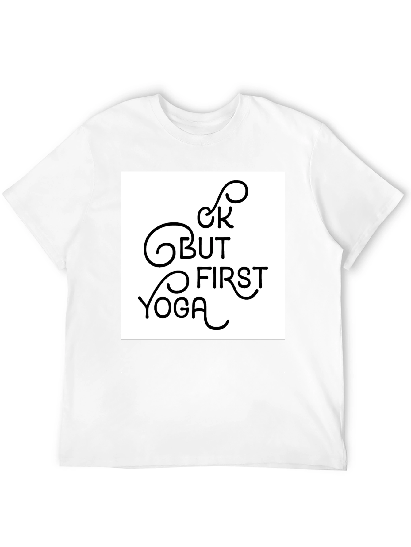 Black But First Yoga Graphic Tee - Black Casual Shirt view 12