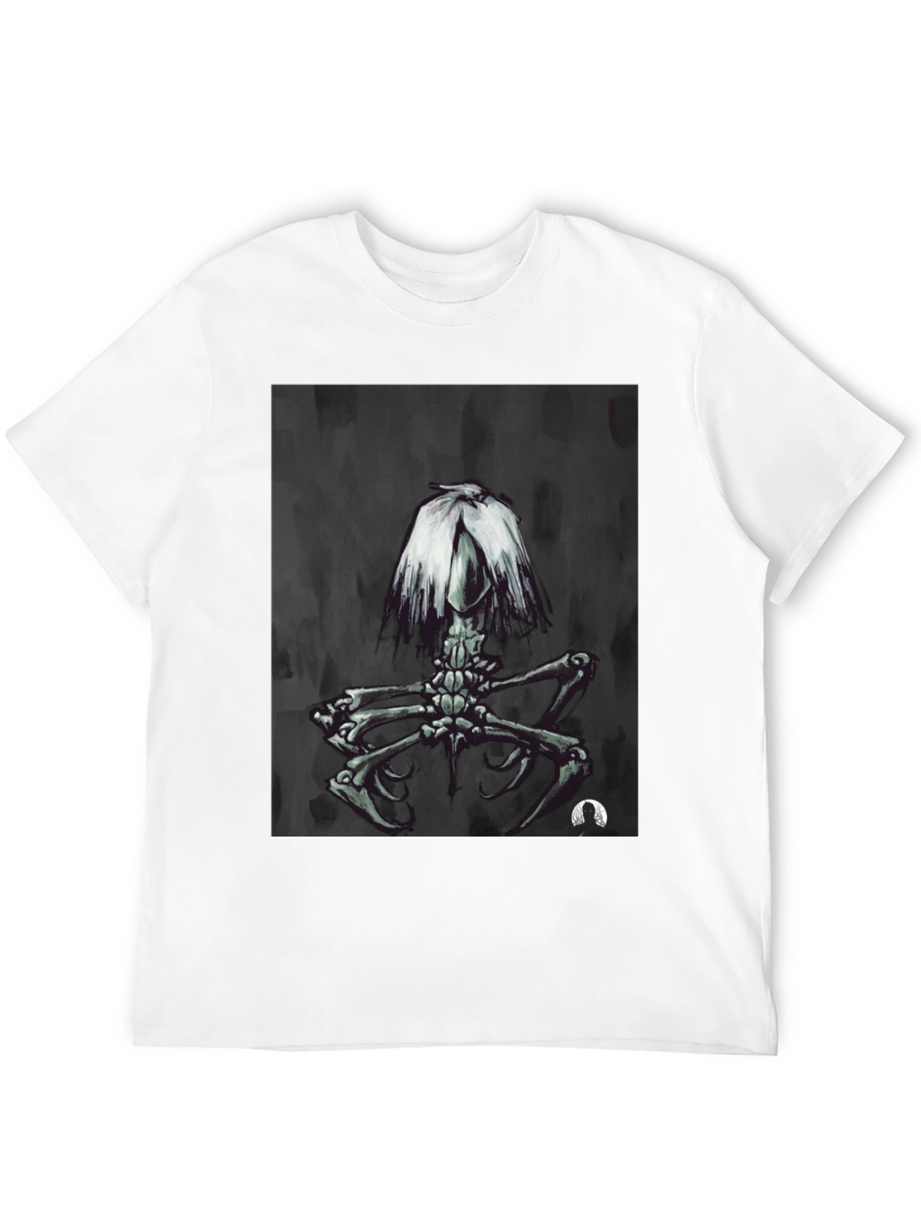 Black Dark Surreal Skeleton Art T-Shirt view 12
