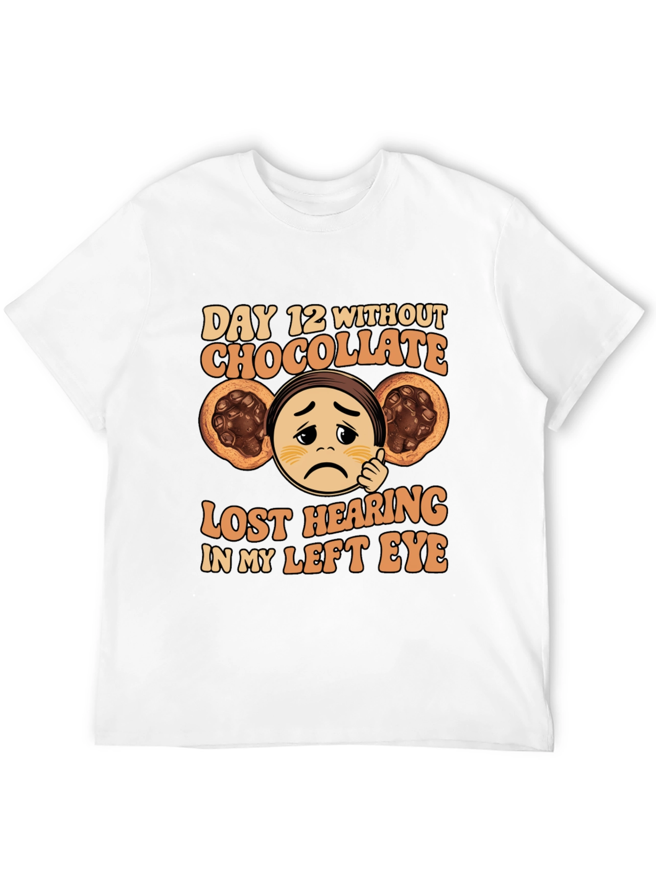 Black Funny Chocolate Deprivation T-Shirt view 12