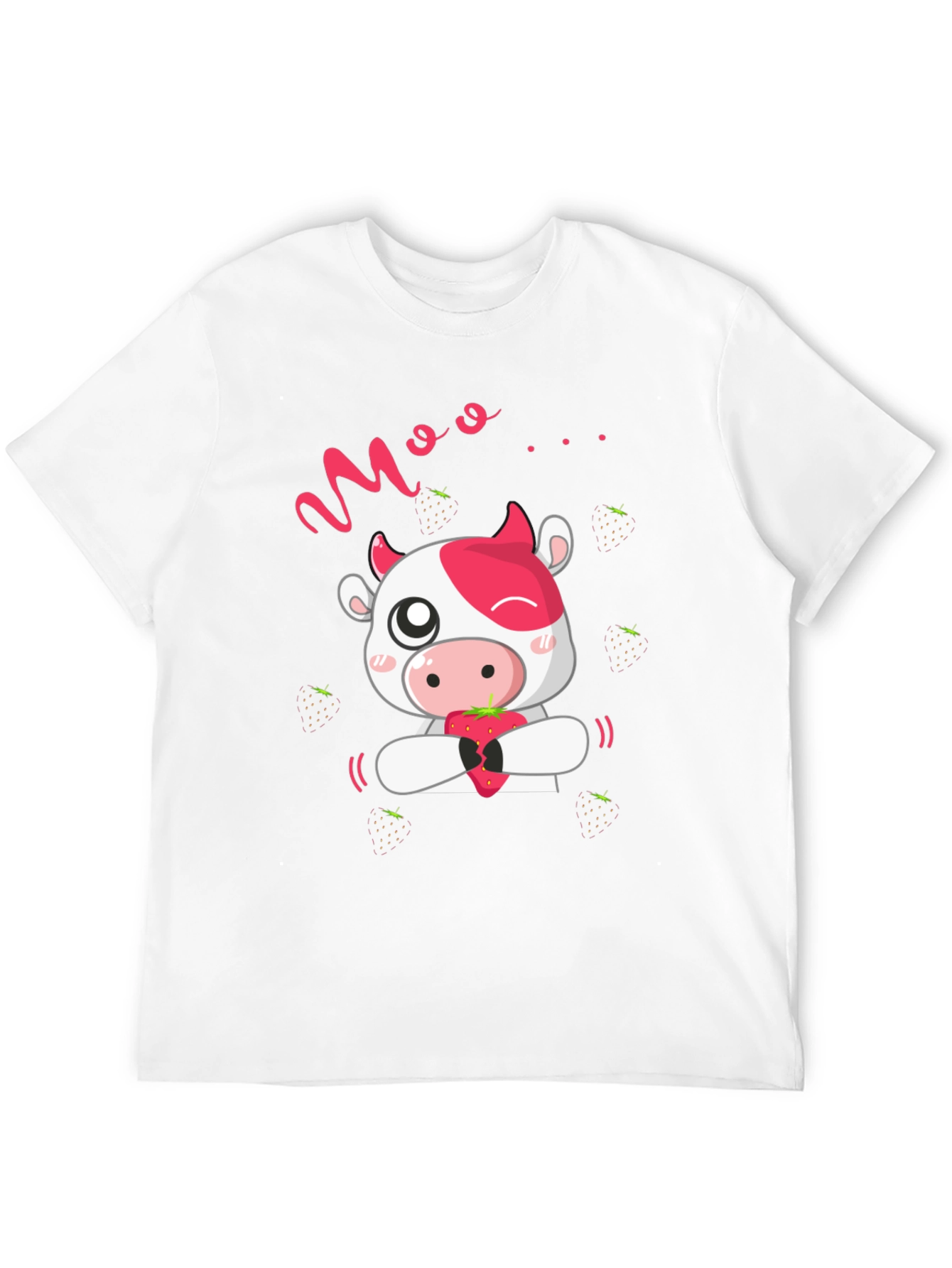 Black Moo Strawberry Cow Black T-Shirt view 12