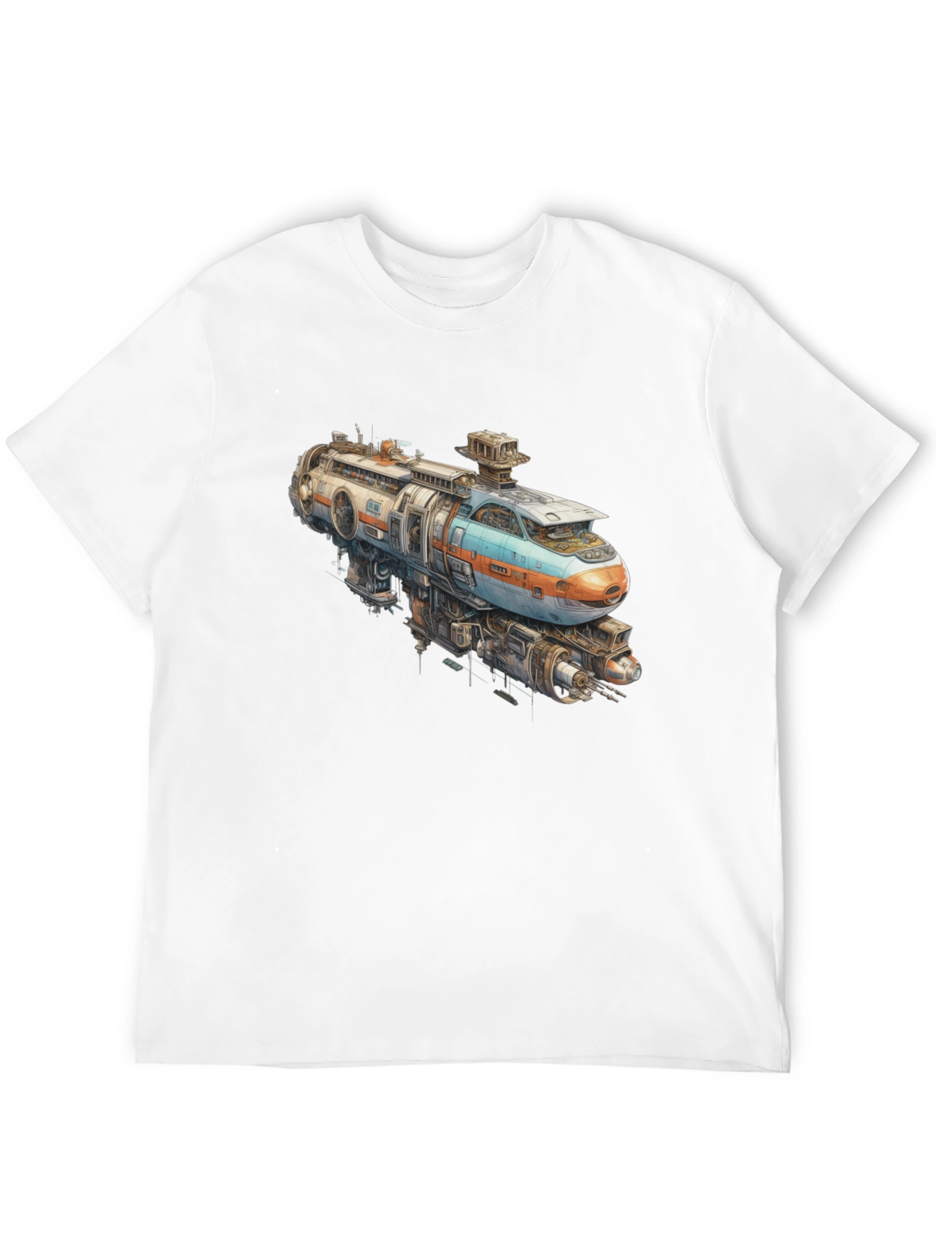 Black Futuristic Train Graphic Tee - Sci-Fi Style view 12