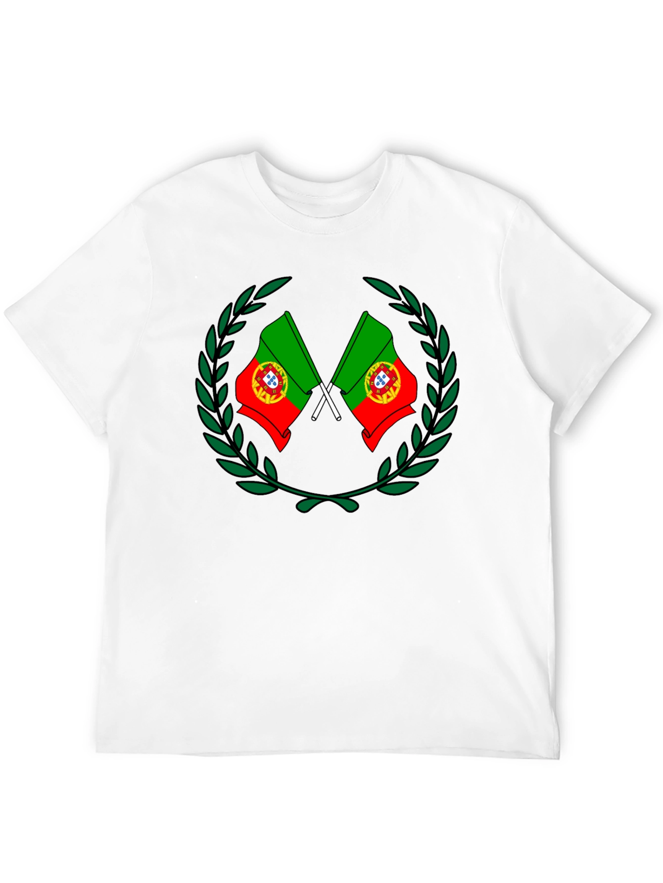 Portugal Flag Laurel Wreath Graphic Tee - 12