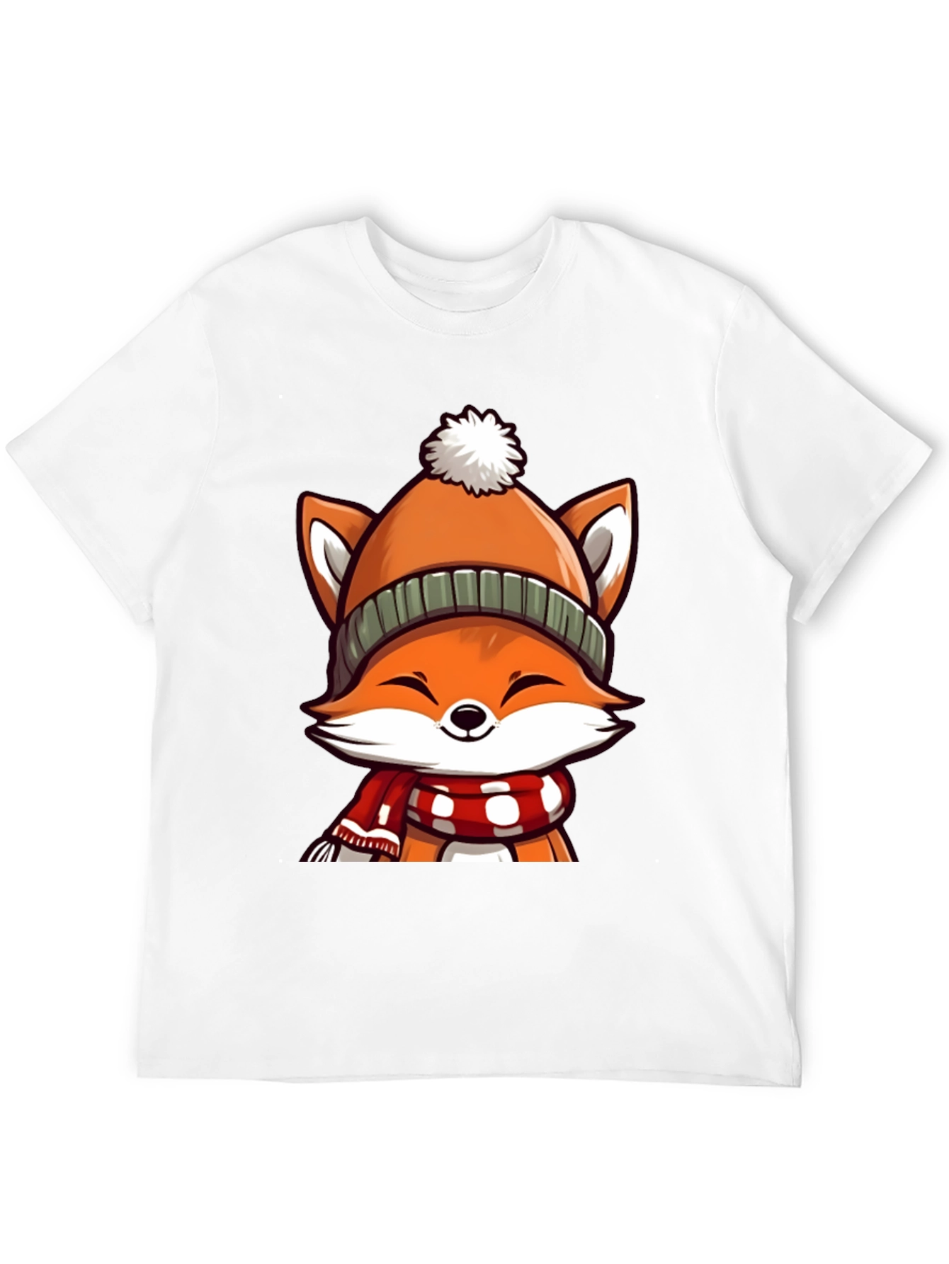 Black Winter Fox Graphic Tee - Cute Cartoon Animal Shirt view 12